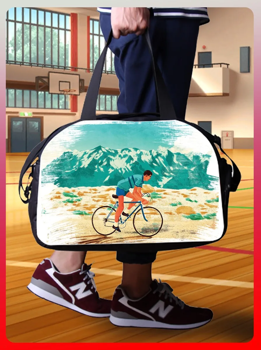 Gym Bag sports fitness hike with print sport bike hiking mountain-418 shoulder bag schoolbag backpack kitbag | Спорт и развлечения