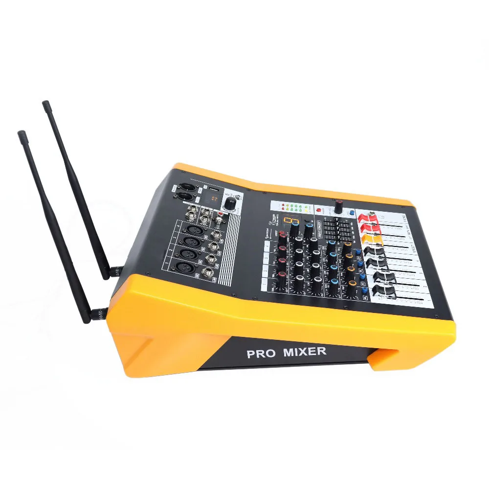 

Best Quality mini Interface audio Amplifier Mixer console 500 Watts 4 6 Channel wireless microphone for music speaker