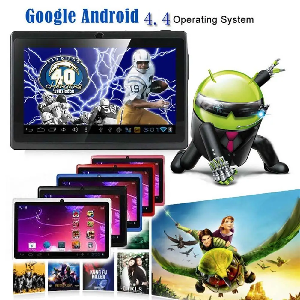 

7" A33 Android 4.4 Quad Core Dual Cams Tablet PC WiFi Black