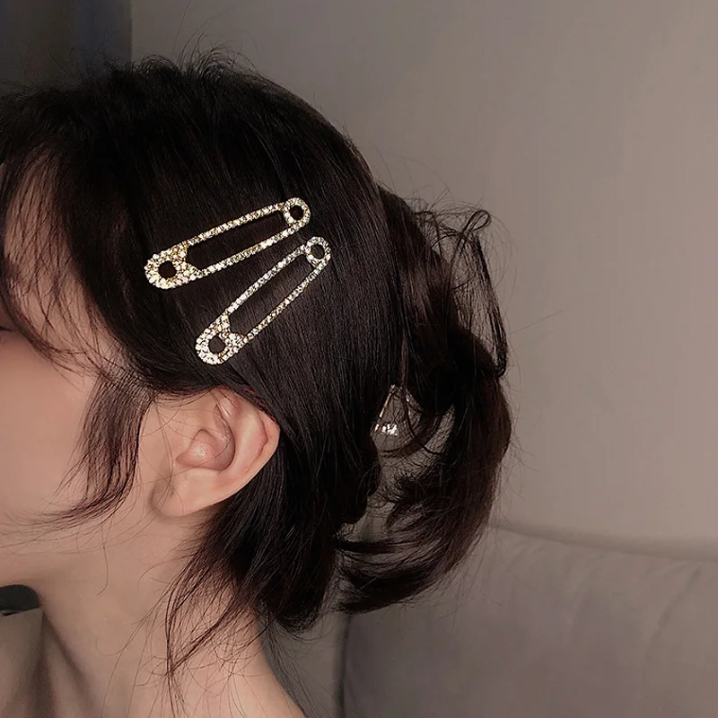 

2 шт. шикарные металлические стразы заколка для волос заколка в форме заколки заколка для волос Заколки для женщин девочек модные аксессуар...