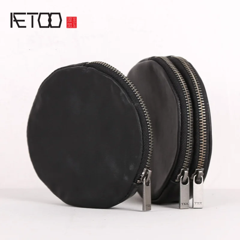 

AETOO Head leather mini zero wallet, card bag, men's and women's leather collection small bag