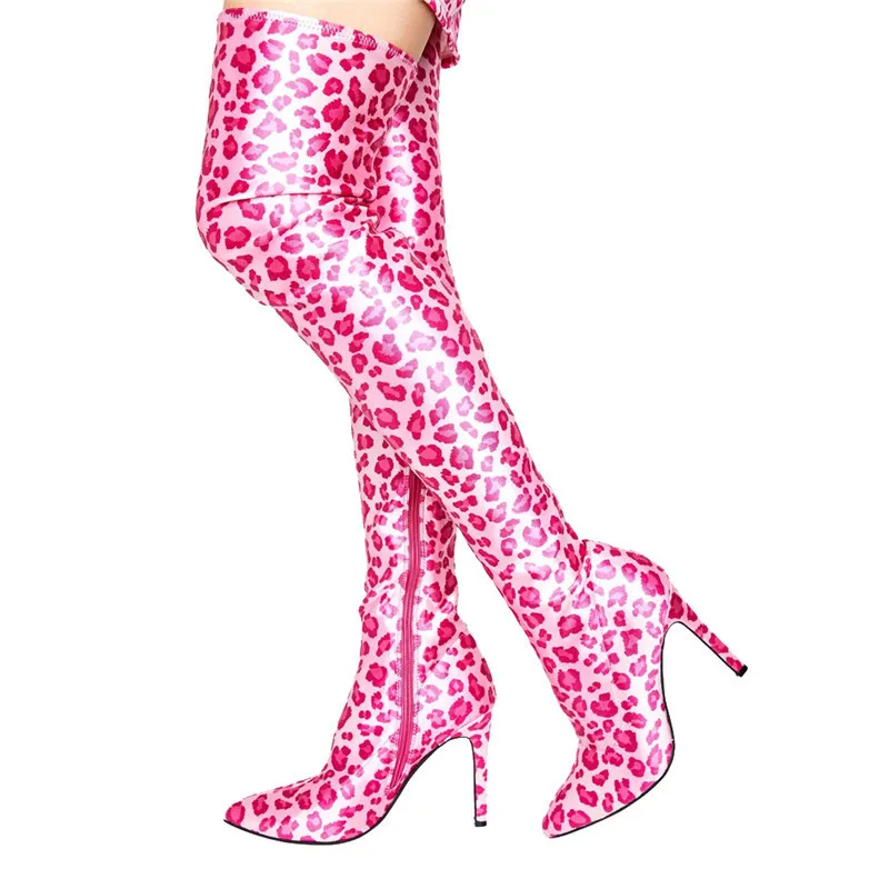 

Women Thigh High Boots Over The Knee Stilettos Heels Party Stretch Shoe T Show Plus Big Size NEW New 2022
