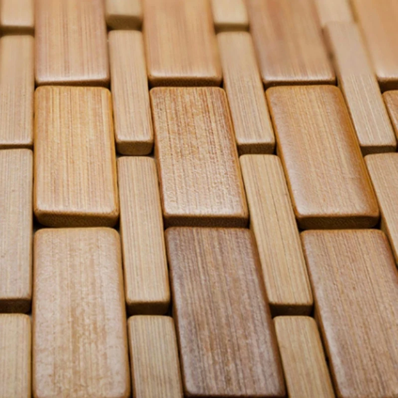 

Teak Wood Bath Mat Feet Shower Floor Natural Bamboo Non Slip Large