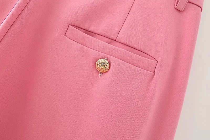 

ZXQJ fashion ladies pocket long trousers 2020 autumn pink female long pants office elegant women casual pants girls trouses