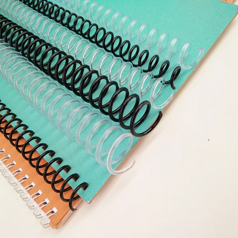 100Pcs 8-16mm Plastic Spiral Binding Coil A4 46 Hole Calendar Spring Coils Loose-leaf Notepad Binding Ring DIY Office Binder 4:1