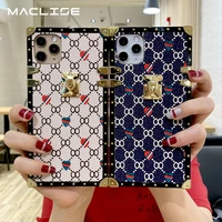 fashion brand square leather phone case for iphone 12 11 pro max 6s 7 8plus x xs xr luxury love geometric soft silicone cover