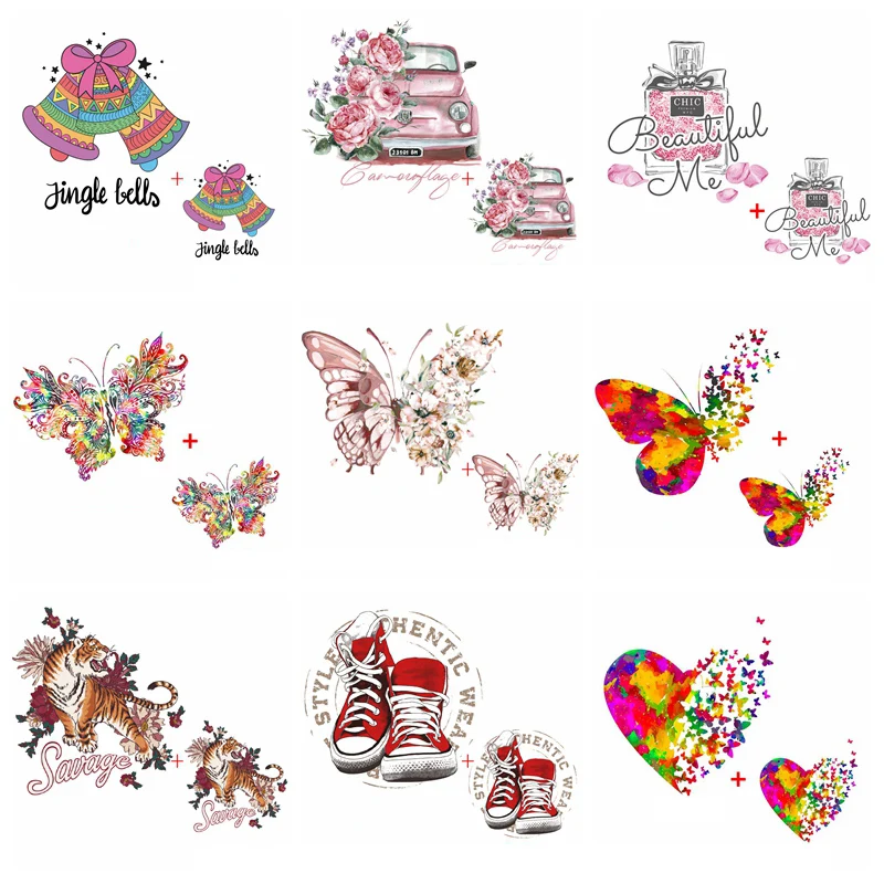 2 шт./лот бабочки нашивки горный хрусталь аппликации для одежды термо наклейки