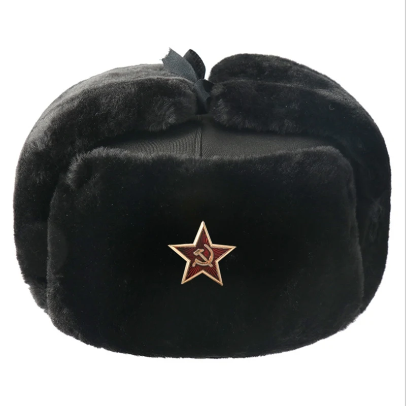 01 WZCX, советские военные значки, пилот, охотник, шапка, сохраняющая тепло, защита от холода, утолщенная ушанка, ушанка, снежные шапки - Цвет: 01