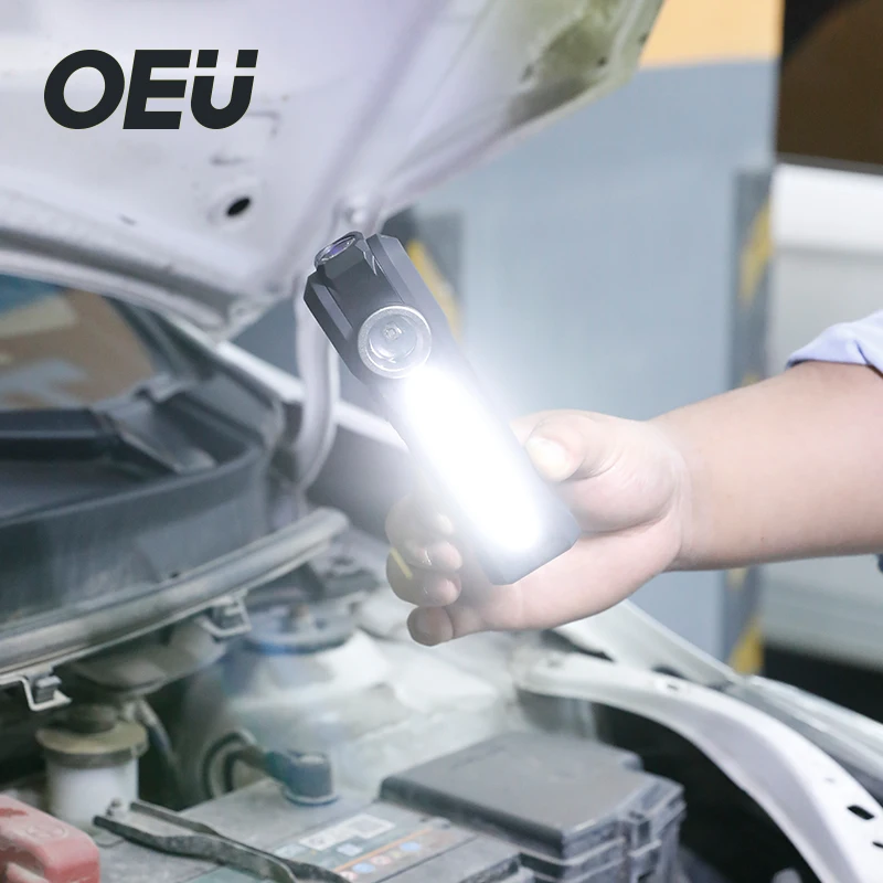 

Magnetic Work Light for Car Repair USB Rechargeable LED Hand Torch COB Handheld Worklight Portable Flood Lamp Magnet Flashlight