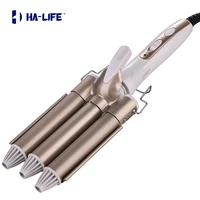 ha life ceramic glaze large cone rod three rod curling iron cone tube curlers curly hair stick omelet head trend 2022 new