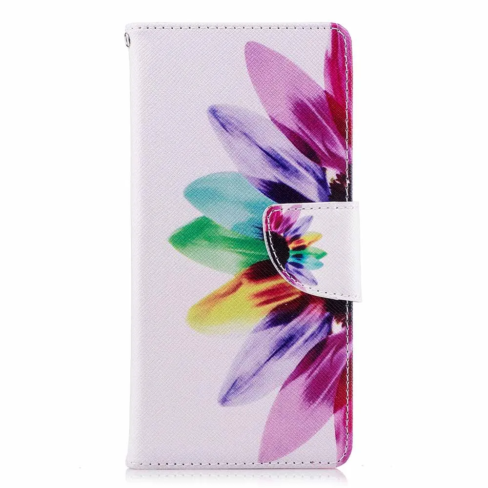 Colorful Flowers Чехол-книжка с отделением для карт и подставкой для sony Xperia 10 L1 L2 XZ1 XZ2 XA XA1 XA2 ультра Силиконовая обложка на заднюю панель из искусственной кожи чехол s Fundas - Цвет: Colorful Flowers