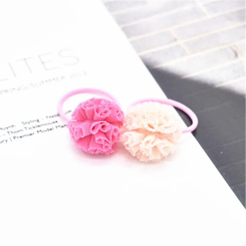 6 шт. милые красочные кружевные эластичные ленты с помпоном|Аксессуары для волос