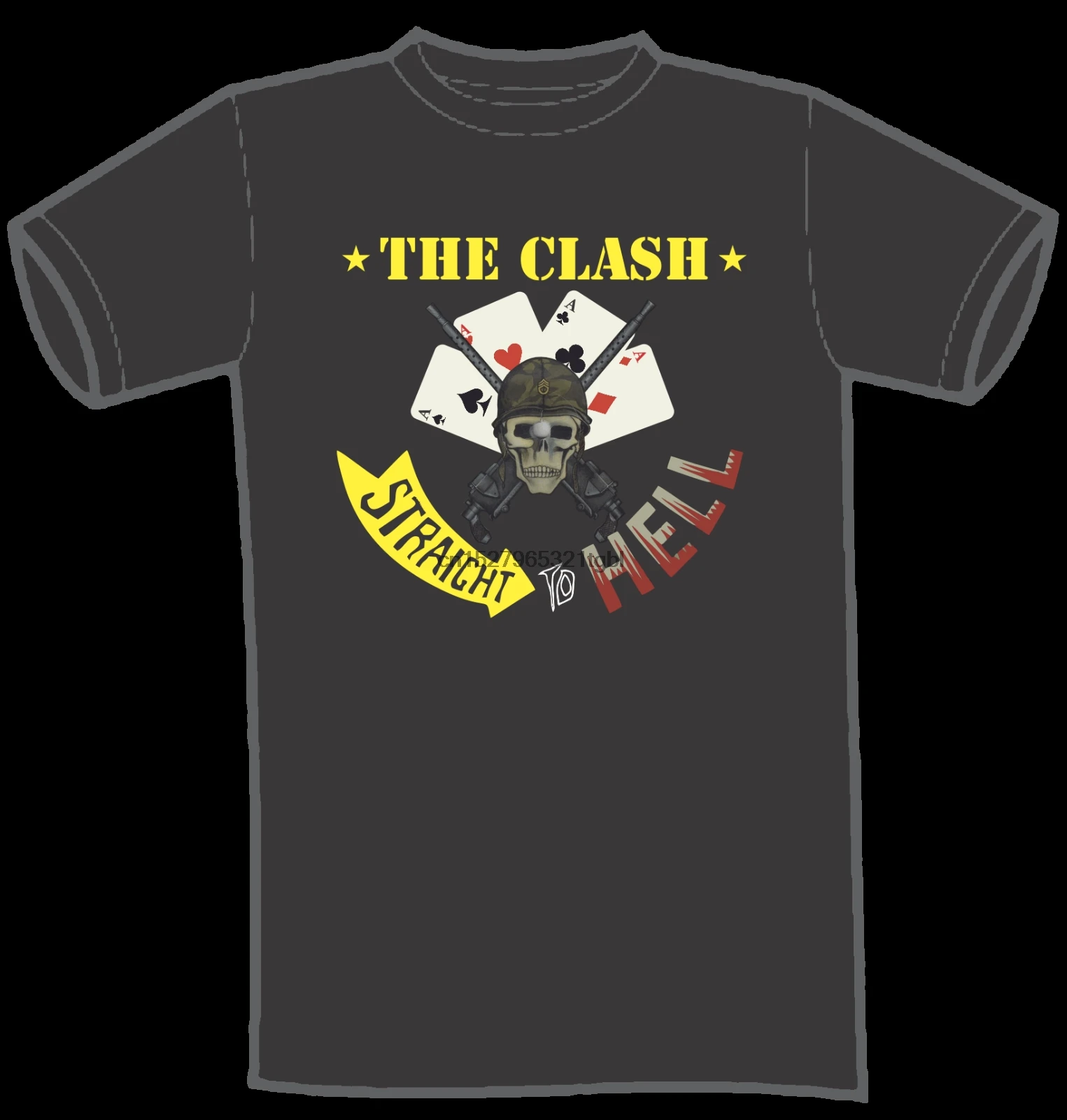 Футболка CLASH Straight to Hell в стиле панк с новой волной. Идеальный подарок для папы!