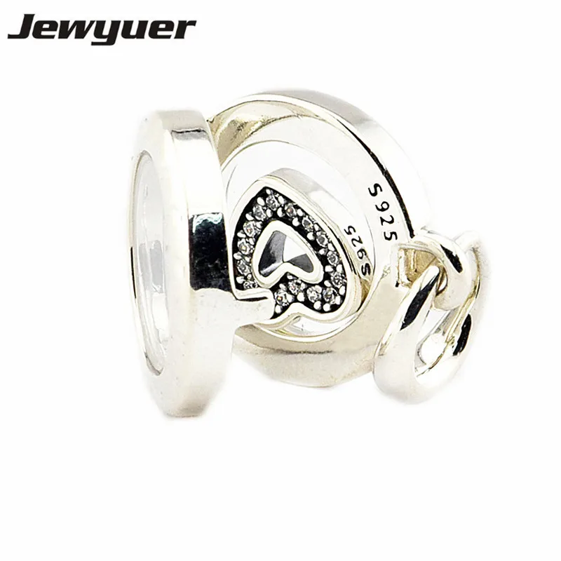 

Silver Floating Locket charm 925 sterling silver charms fit beads bracelet Necklace pendant for jewelry making DIY DA186