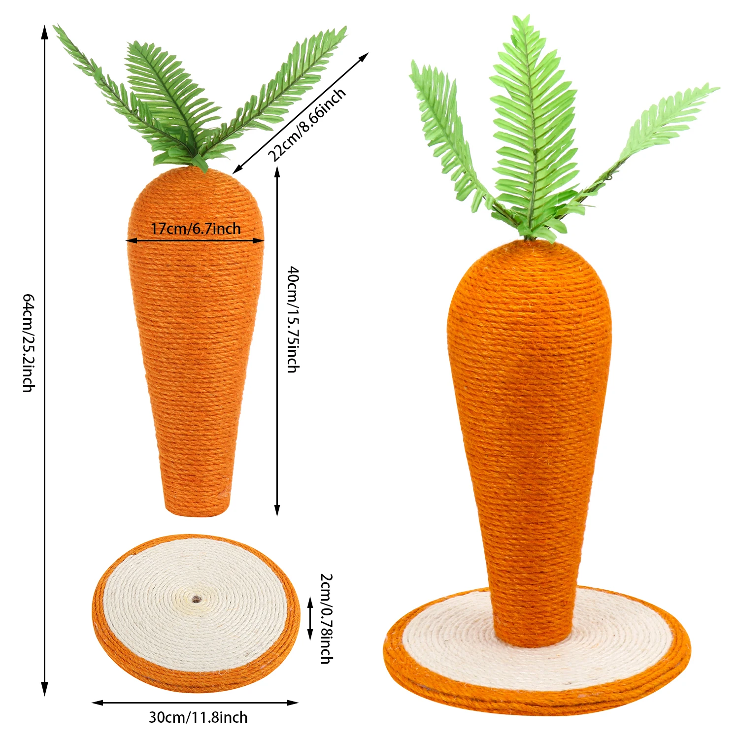 

1PC Sisal Rope Cat Scratching Post Toy Carrot Shape Cat Climbing Frame Rope Desk Leg Binding Rope for Cat Sharpen Claw Scratcher
