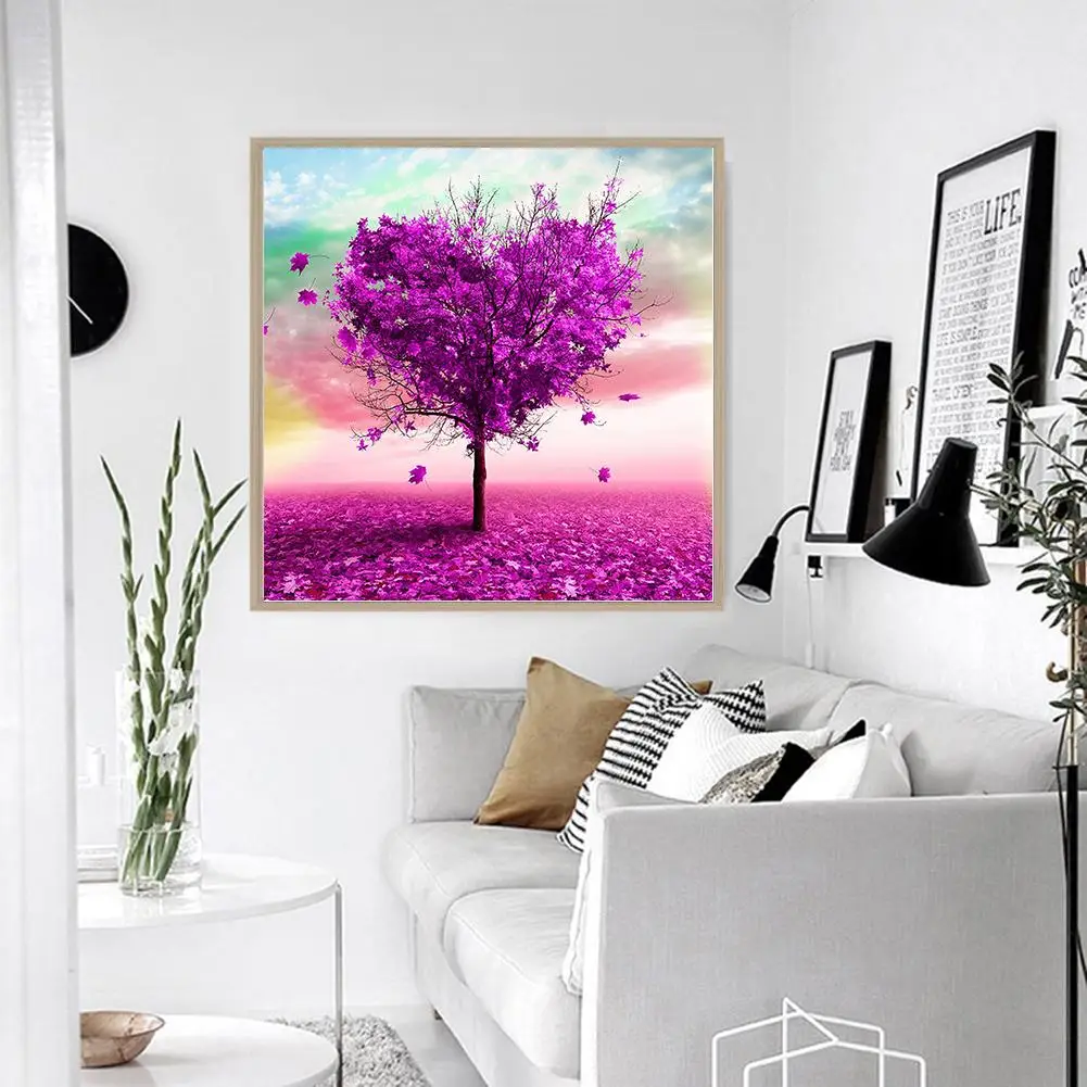 Вышивка в виде сердца и дерева вышивка крестиком ручная работа алмазная живопись