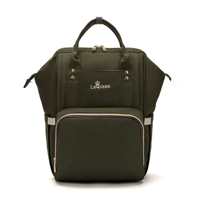 068 Army Green LEQUEEN сумка для подгузников, забота о ребенке, папа мама, сумка для кормления, большой рюкзак для путешествий, сумка для коляски, сумка для подгузников - Цвет: 068 Army Green