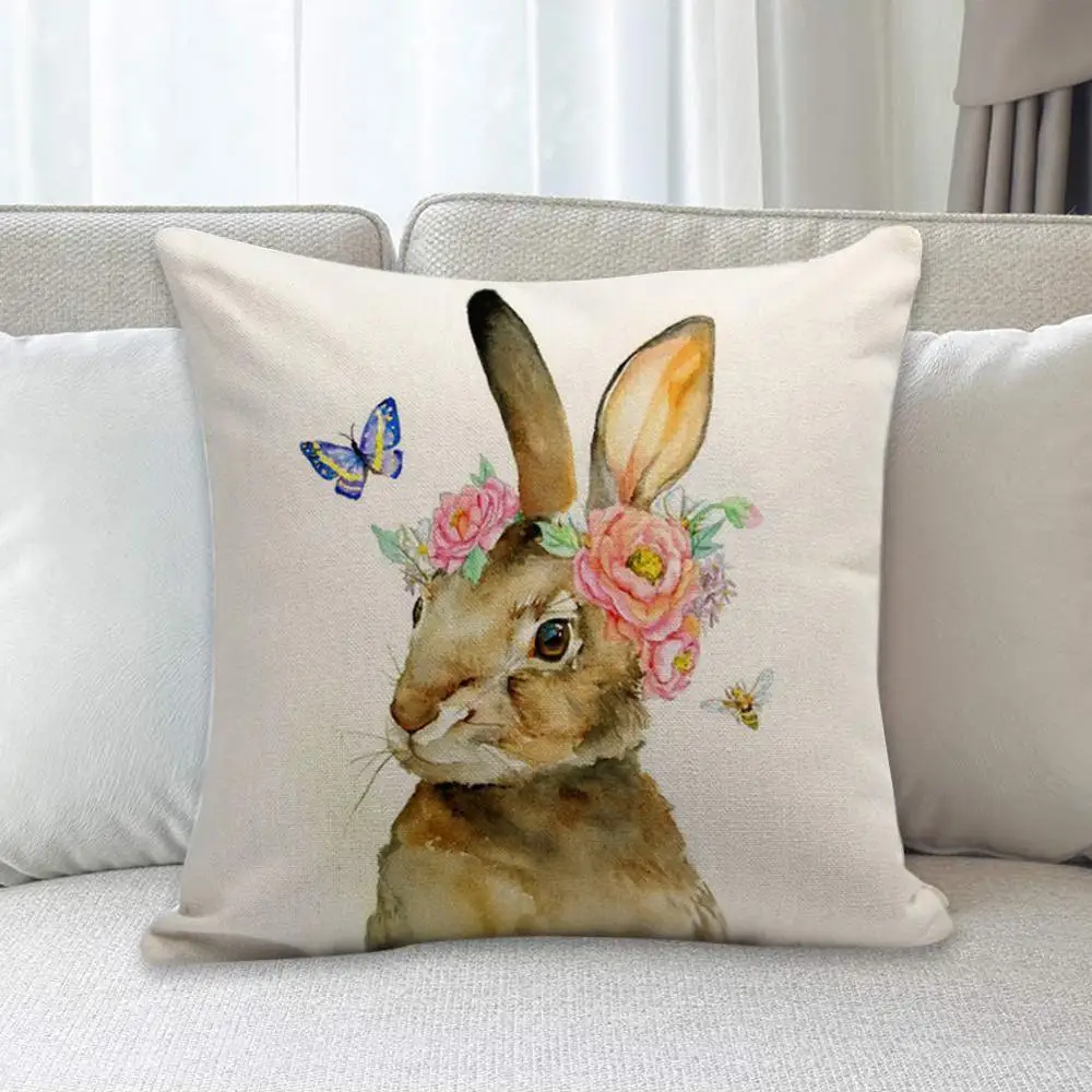 

45*45 Easter Sofa Decoratieve Kussenhoes Tropische Plant Kussen Decor Blad Kussensloop Home Kussensloop Sierkussen Q9V5