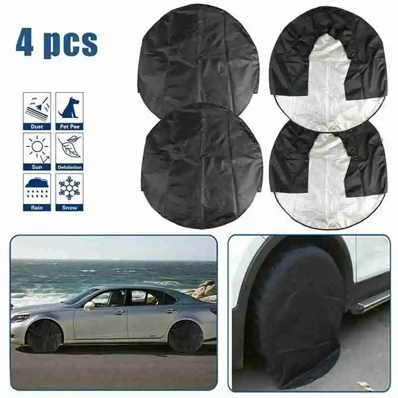 

High Quality Car Tire Cover Case Car Spare Tire Cover Bags Protection Carry Polyester Wheel Tire Covers Storage Tote For Ca H2K0