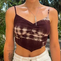 2022 new women crop y2k tops aesthetic sexy cute summer halter brown camis fashion casual female sleeveless 90s corset top sling