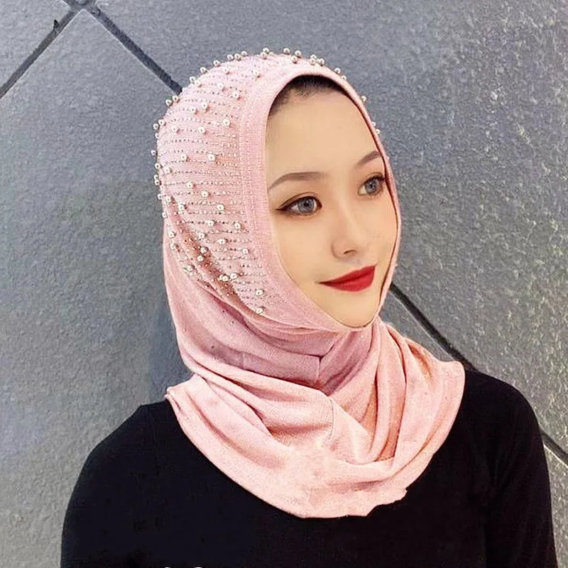 Хиджаб модные мусульманские исламские шапки женский головной платок с бусинами