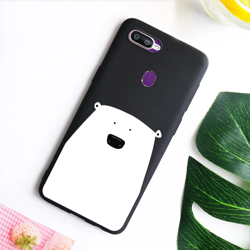 Силиконовый мягкий ТПУ чехол для OPPO F3 F5 F7 F9 Матовая покраска черные окрашенные