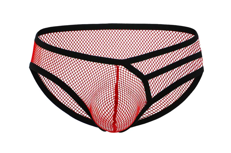 Нижнее белье мужское прозрачное Сетчатое пикантные трусы брифы Прозрачное