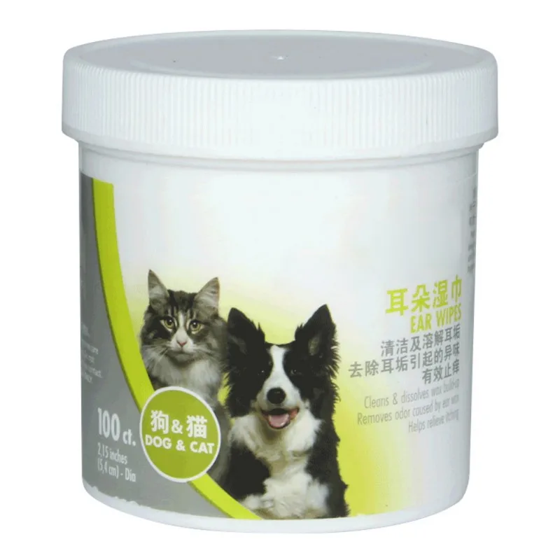 

100PCS/Set Pets Dogs Cats Cleaning Portable Pets Ear Cleaner Gromming Wipes for Dogs Stop Itching Gentle Cleaning For Pet Fog