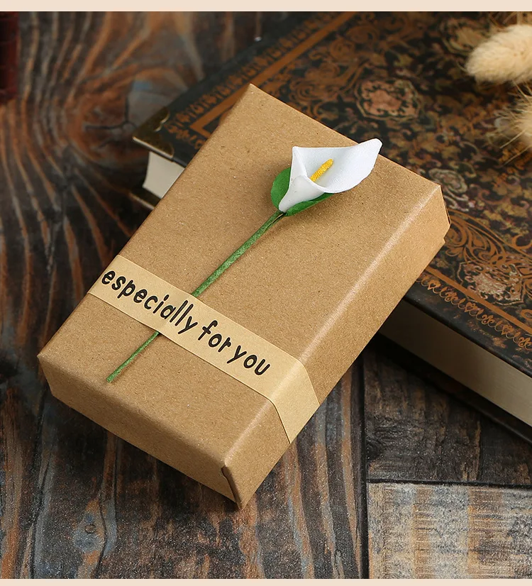 handmade Vintage Kraft Paper Jewelry Box Creative Ring Box Necklace Box Gift Packaging Box Customization Jewelry Display