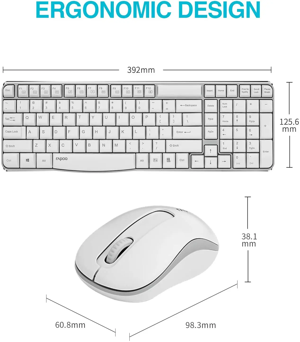 Беспроводная оптическая мышь и клавиатура Rapoo X1800S USB 2 4 ГГц 1000 DPI - купить по