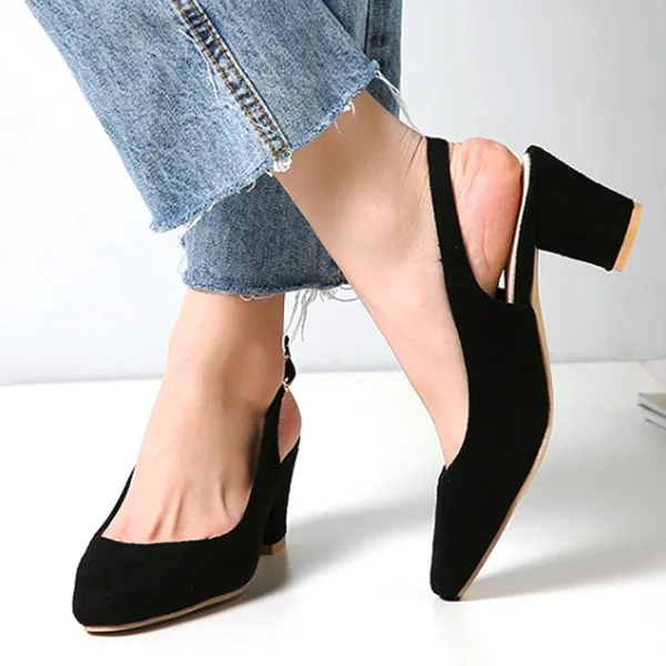 Замшевые туфли лодочки LIHUAMAO с ремешком на щиколотке и острым носком без застежки