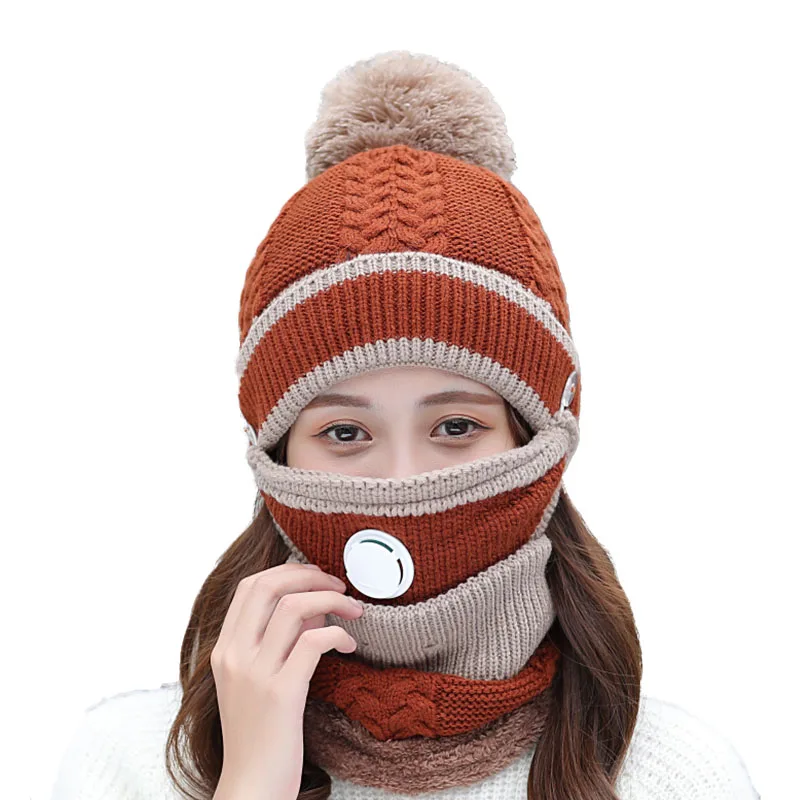 Шапки облегающие шапки женский зимний плотный бархатный нагрудник маска с