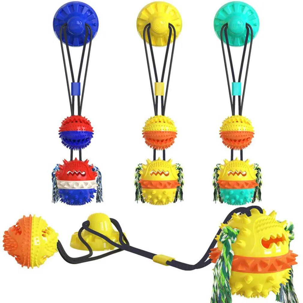 

Chewable Ball Powerful Sucker Dog Toy Molar Dog Supplies With Water Floating Toy 2 Super Powerful Suction Cups