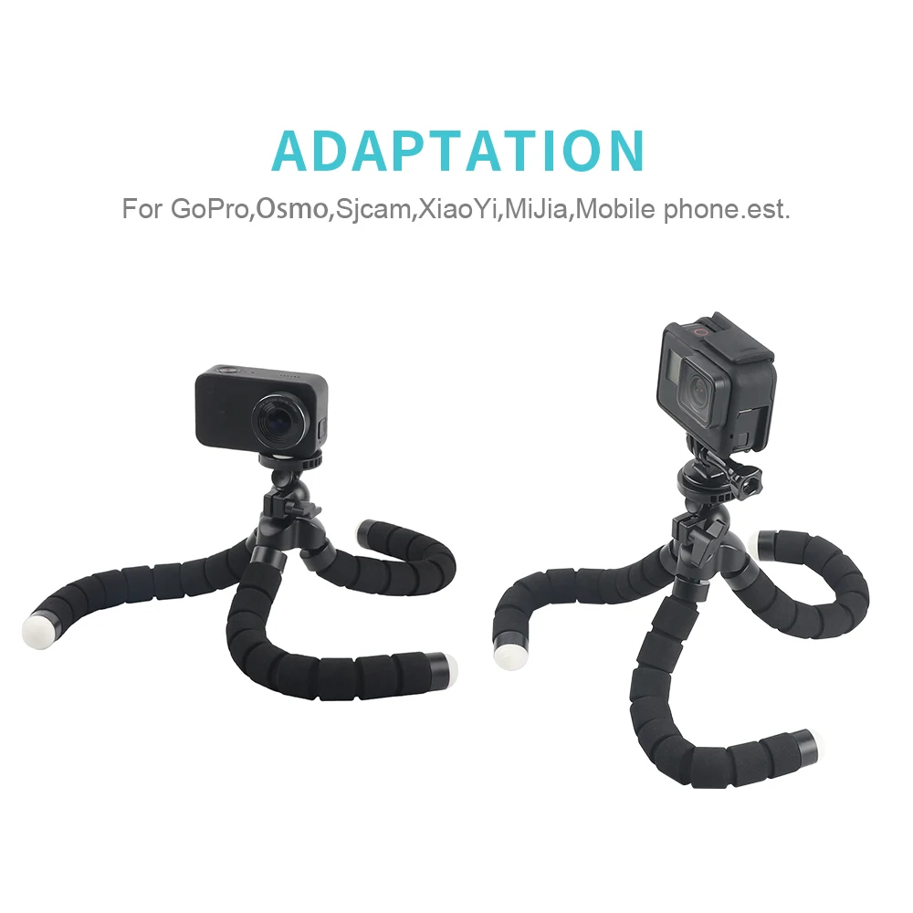 RP Mini Flexible Sponge Octopus Tripod For iPhone Xiaomi Huawei Smartphone for Gopro Camera Accessory With Phone Clip | Электроника