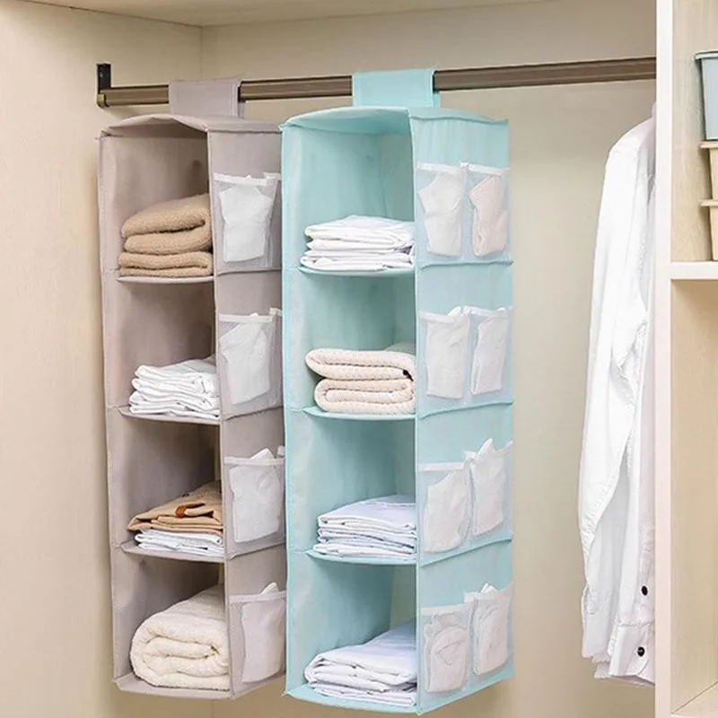 

Multi Layer Wardrobe Closet Organizer Shelf Hanging Socks Organiser Bra Shelf Wardrobe Foldable Holder Bag Clothes Rack Sto A6I6