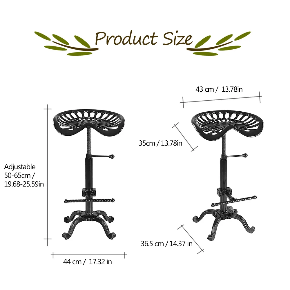 Металлический индустриальный барный стул современный регулируемый по высоте