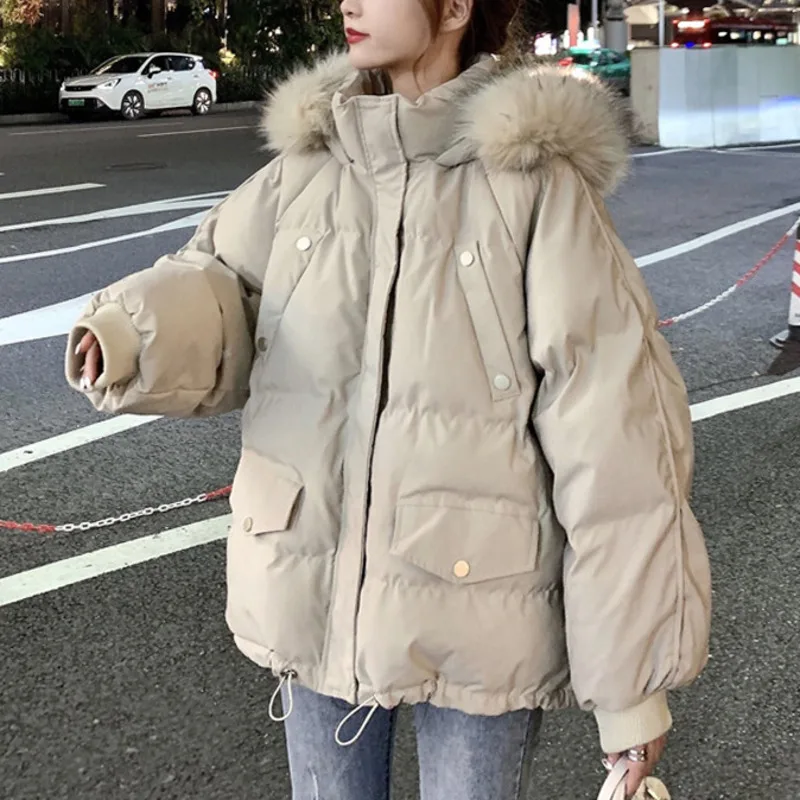 

Женская Стеганая куртка с капюшоном, утепленная Теплая стеганая куртка в Корейском стиле на осень и зиму, новинка 2021