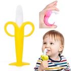 Детские Прорезыватели для зубов в форме банана, безопасные Силиконовые Прорезыватели для зубов, жевательные игрушки, кольцо для прорезывания зубов, подарок для обучения младенцев