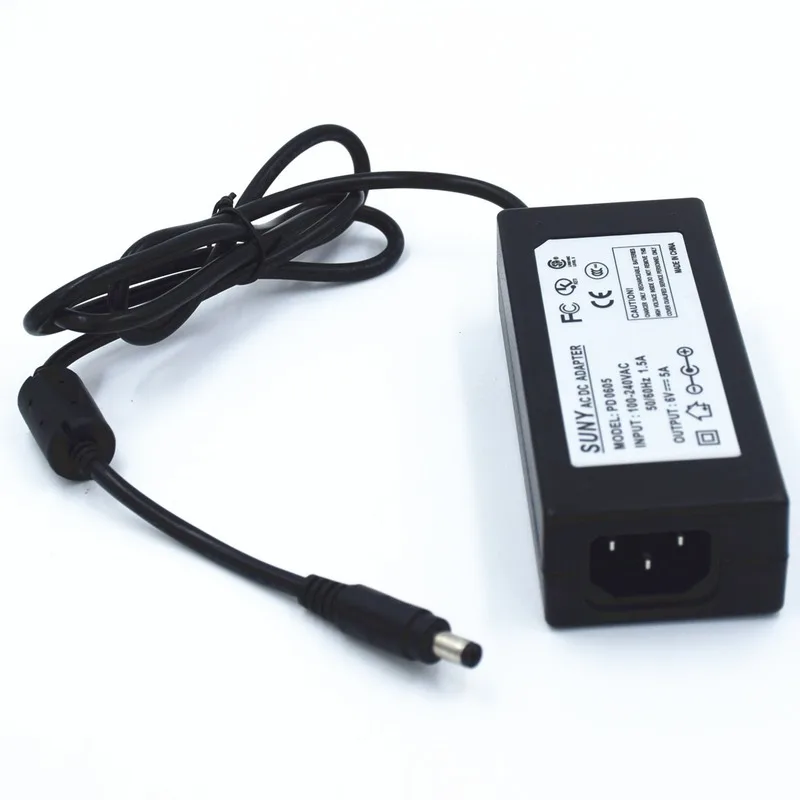 

6V5A Switching Power Adapter CE/FCC Certified DC Stabilized Voltage Energy Saving Standby Consumption Lower
