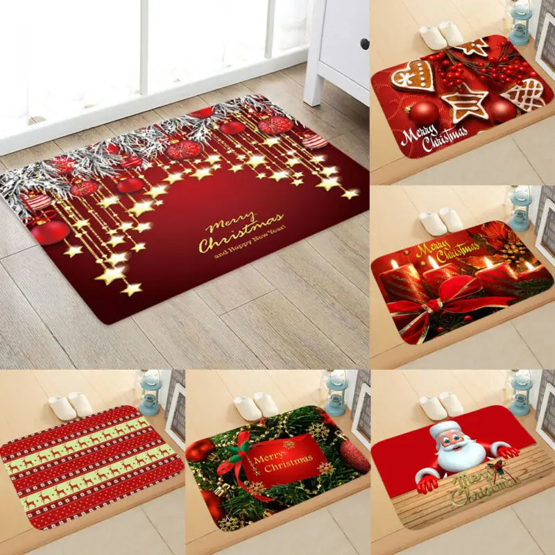 Santa дверной коврик Рождественский ковер Кухня Спальня Декор Счастливого