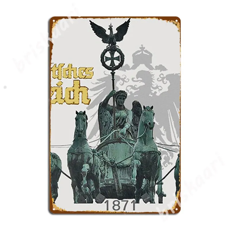 

Brandenburg Gate Quadriga With German Eagle Metal Signs Living Room Wall Decor Cinema Garage Classic Tin sign Posters