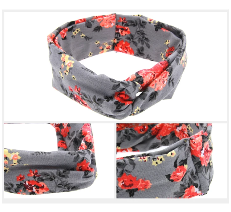 Новый Красочный цветочный ободок для новорожденных из хлопка и