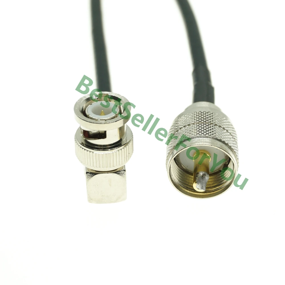 UHF MALE PL-259 PL259 Plug To BNC Male Right Angle Jumper Pigtail Coax RG58 Cable 15/30/50/100cm | Обустройство дома