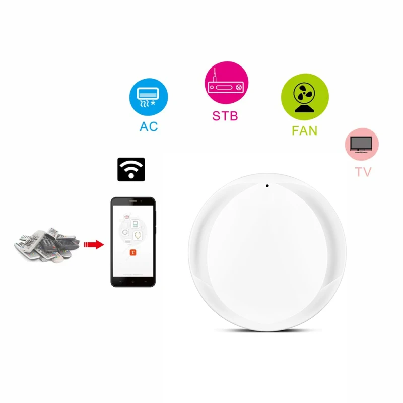 

Smart Wireless WiFi-IR Remote Controller Tuya/Smart Life APP WiFi Infrared Universal Remote Controller Air Conditioner TV