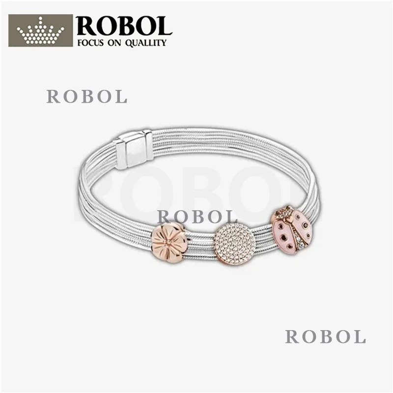 

ReflexionsLovelyGardenBraceletSet Original High-quality Boutique 925 Sterling Silver Bracelet 2020 Autumn New Classic All-match