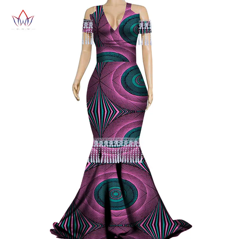 Модные африканские платья с кисточками для Женщин Дашики плюс размер