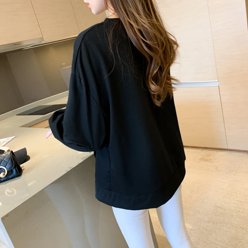 Женские толстовки Harajuku с вышитыми буквами уличная одежда пикантные свитшот на