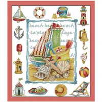 by the beach patterns counted cross stitch 11ct 14ct 18ct diy chinese cross stitch kits embroidery needlework sets
