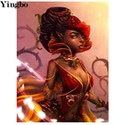 Алмазная картина с изображением Африканской женщины, квадратный камень, 5d алмазная Вышивка крестиком, полностью Круглая Мозаика сделай сам, домашний декор