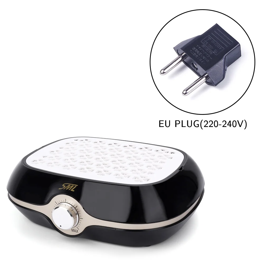 EU Plug 40 Вт мощный сборщик пыли для ногтей, вентилятор для маникюра, салонный всасывающий пылесборник, пылесос, вентилятор - Цвет: EU Plug